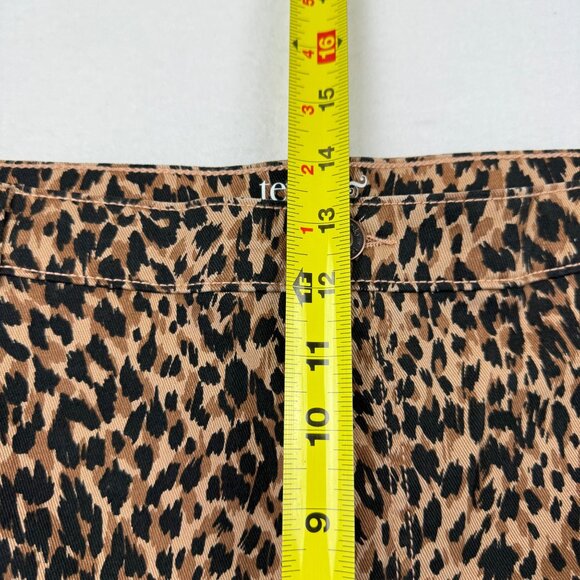 Terra & Sky Womens Core Straight Stretch Brown Leopard Denim Jeans Plus 20WP NWT - Picture 8 of 10